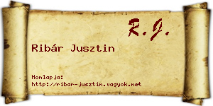 Ribár Jusztin névjegykártya